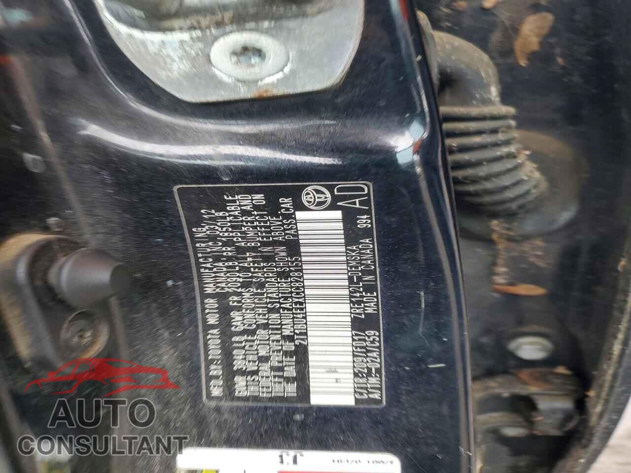 TOYOTA COROLLA 2012 - 2T1BU4EEXCC828155