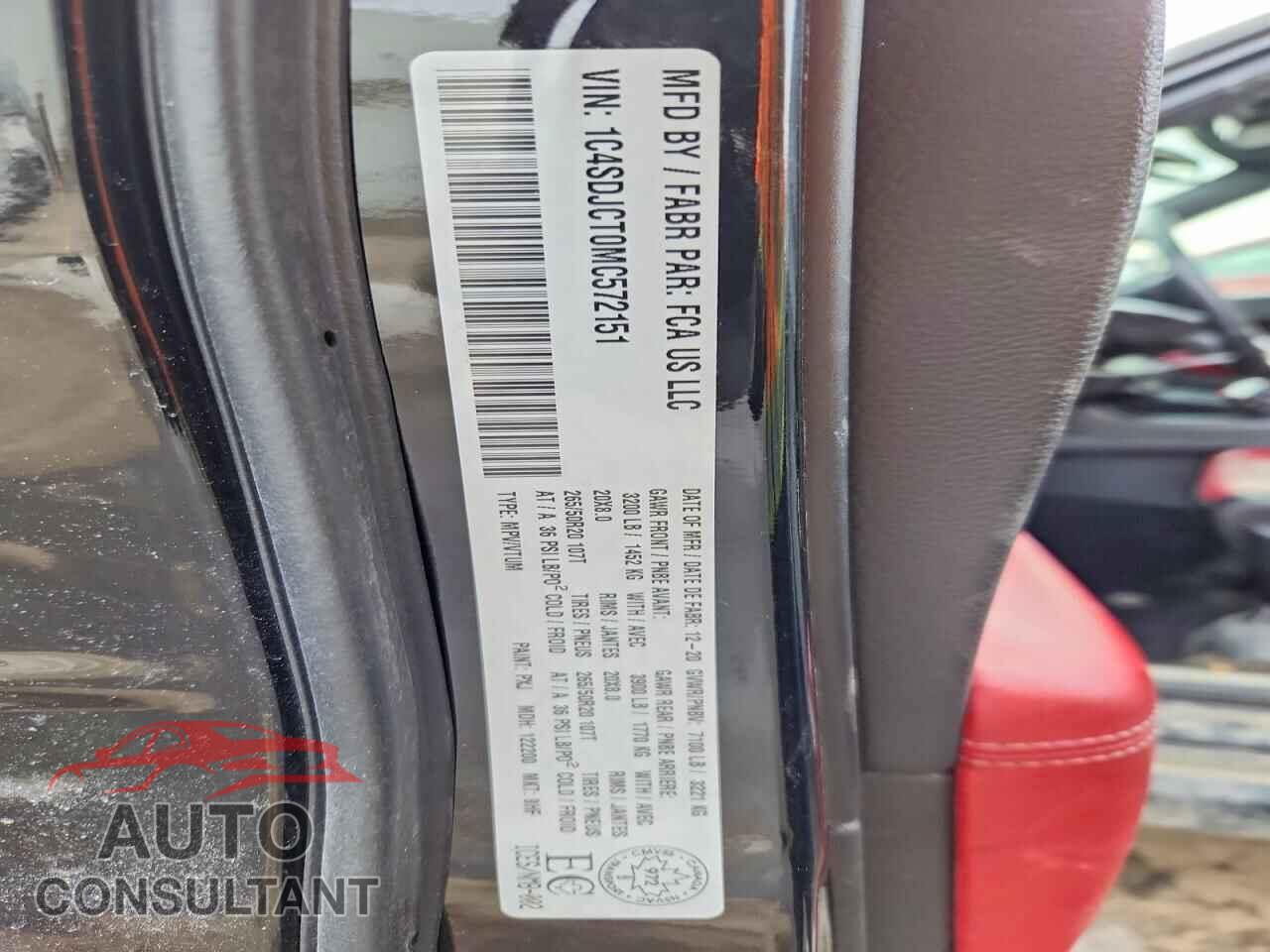 DODGE DURANGO 2021 - 1C4SDJCT0MC572151