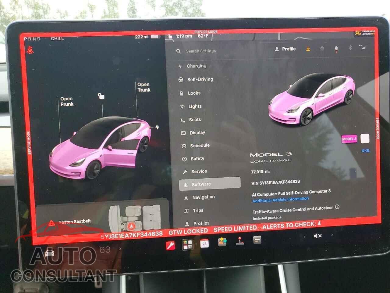 TESLA MODEL 3 2019 - 5YJ3E1EA7KF344838