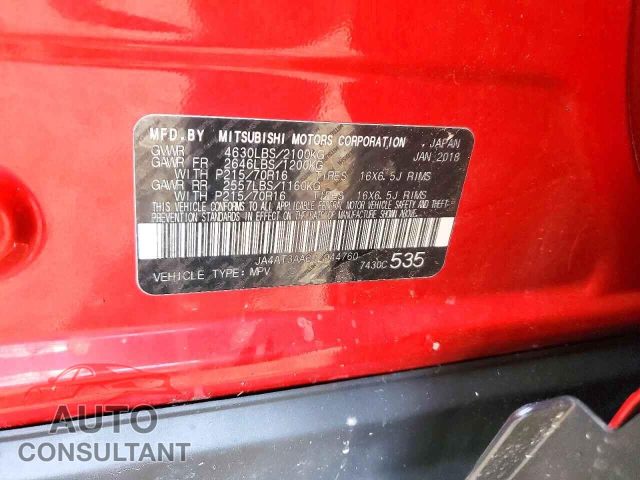 MITSUBISHI ECLIPSE 2018 - JA4AT3AA6JZ044760