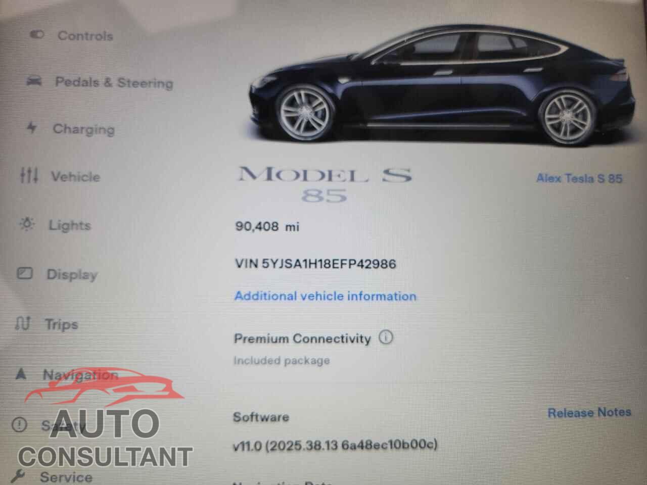 TESLA MODEL S 2014 - 5YJSA1H18EFP42986