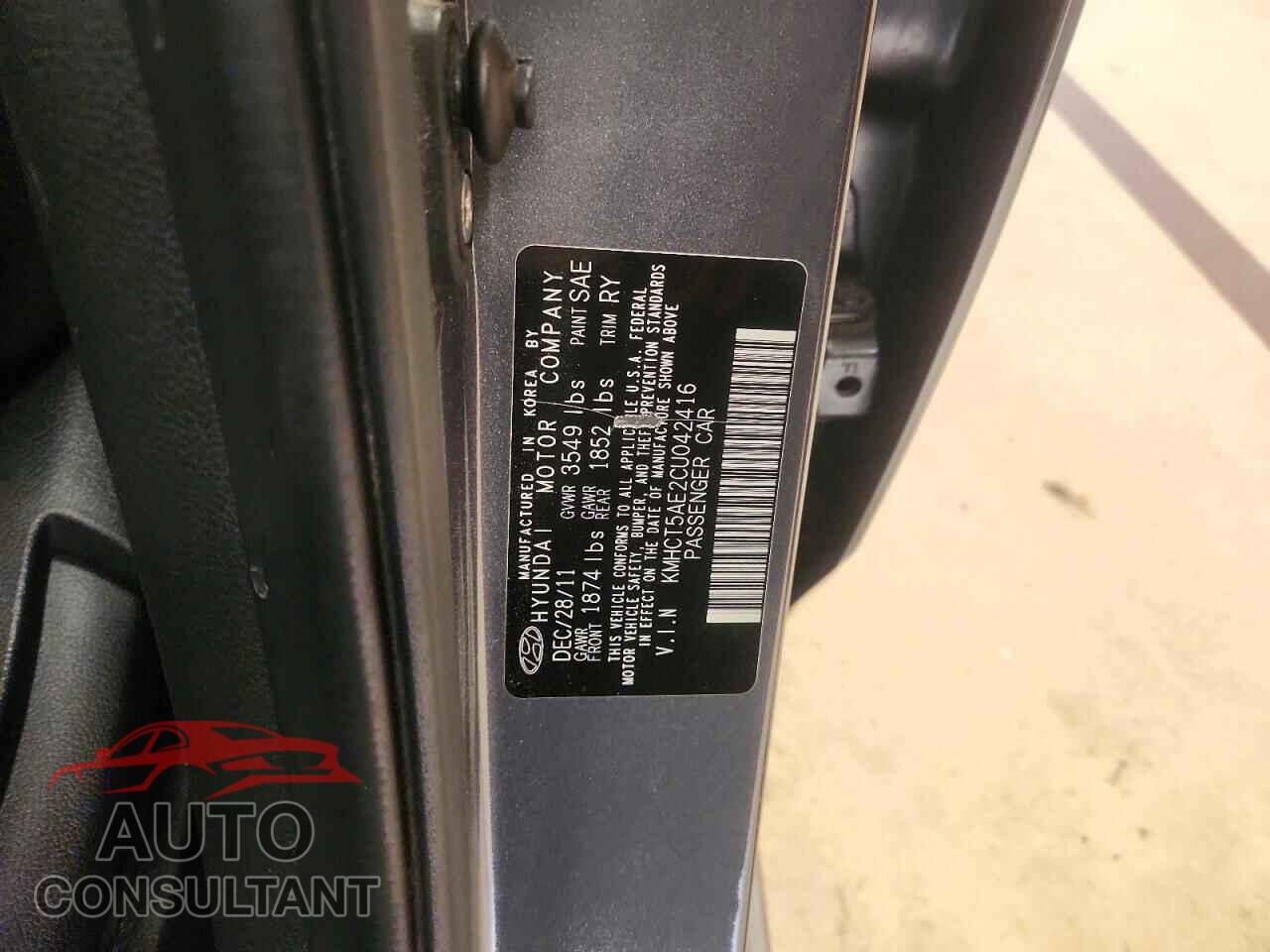 HYUNDAI ACCENT 2012 - KMHCT5AE2CU042416