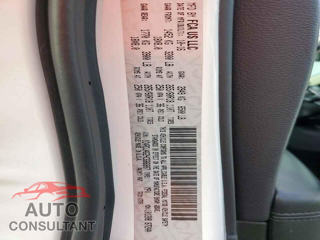 DODGE DURANGO 2017 - 1C4RDJAG2HC686887