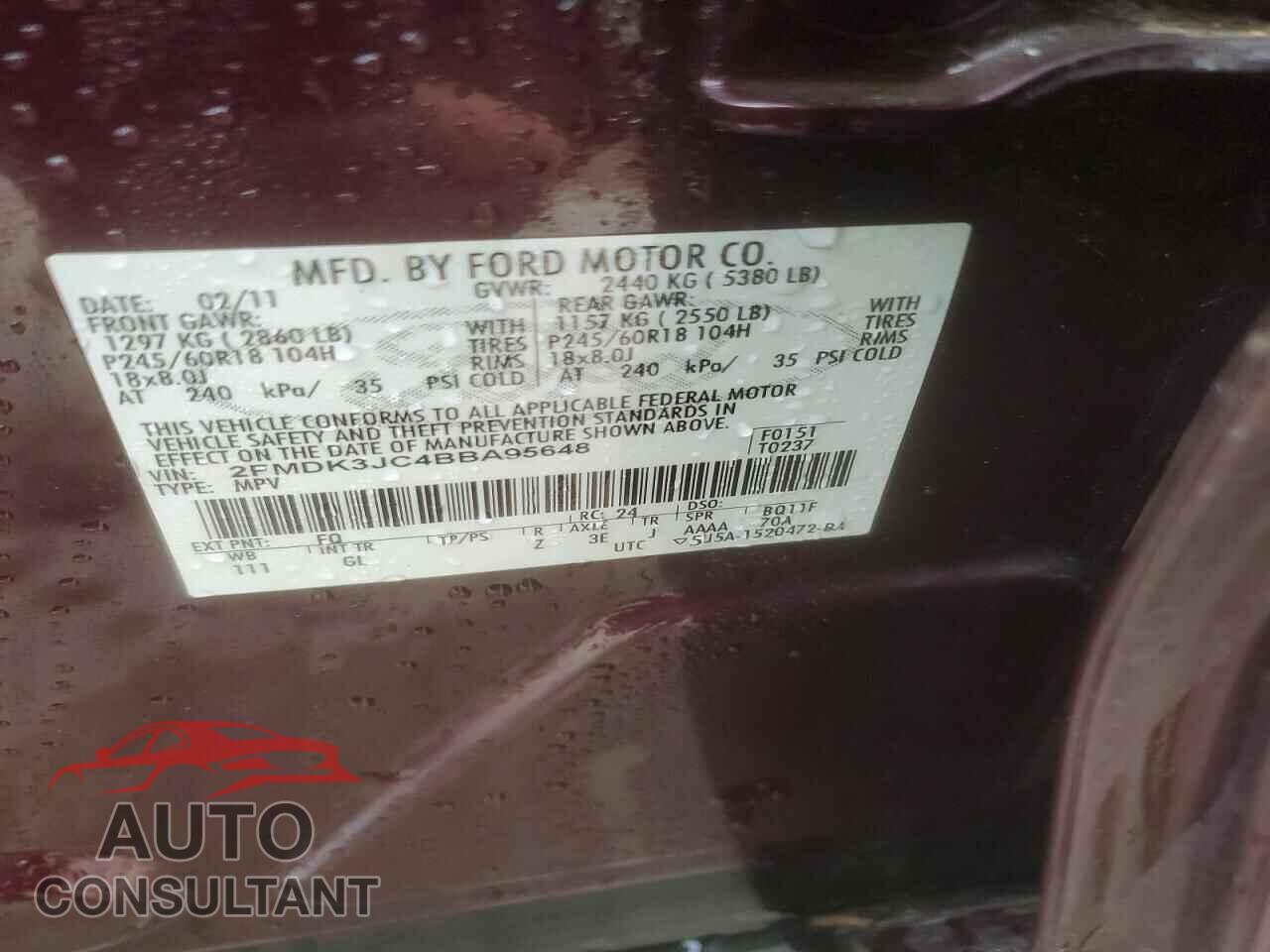 FORD EDGE 2011 - 2FMDK3JC4BBA95648