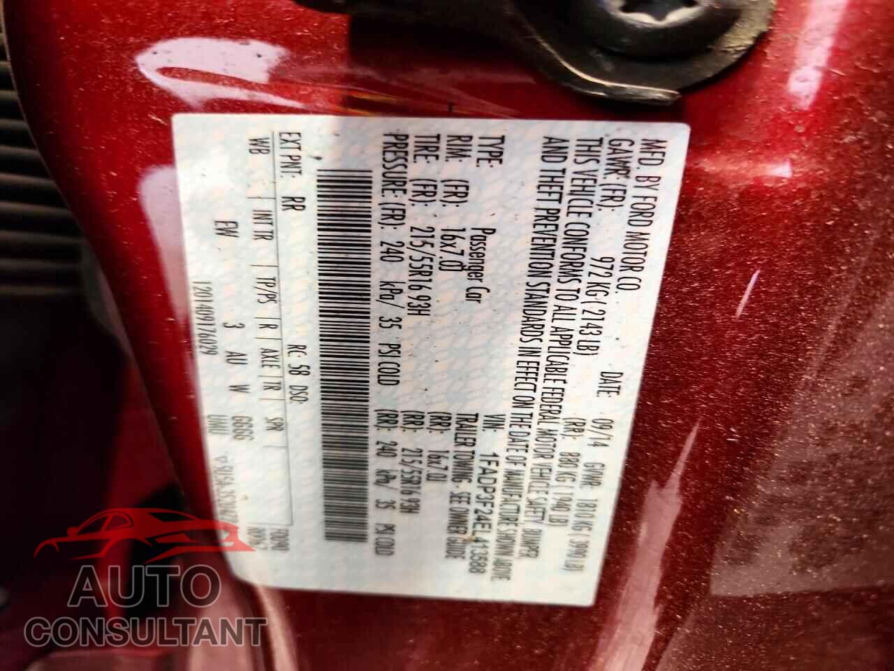 FORD FOCUS 2014 - 1FADP3F24EL413588