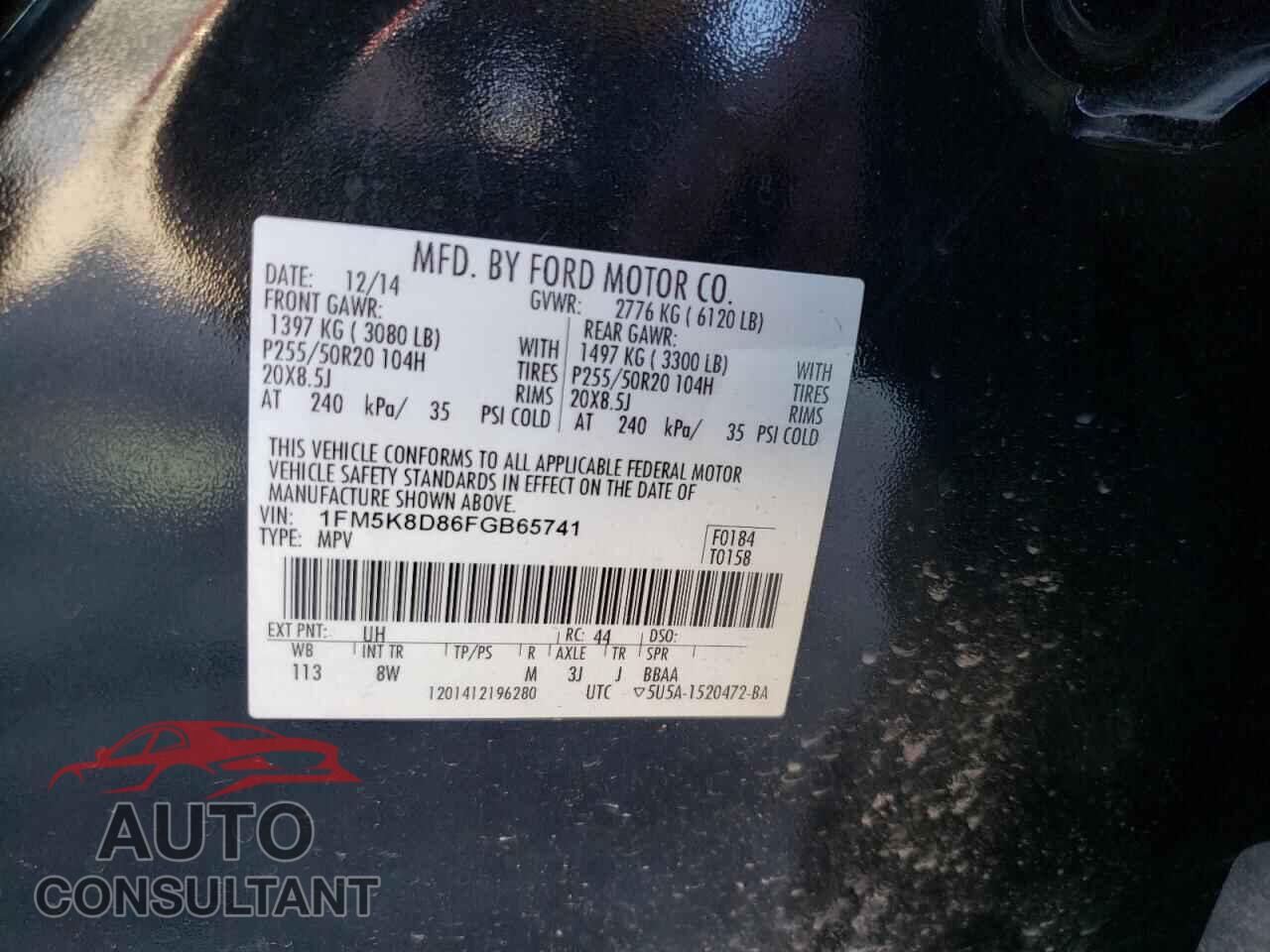 FORD EXPLORER 2015 - 1FM5K8D86FGB65741