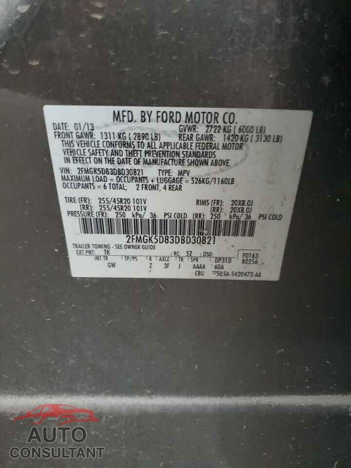 FORD FLEX 2013 - 2FMGK5D83DBD30821