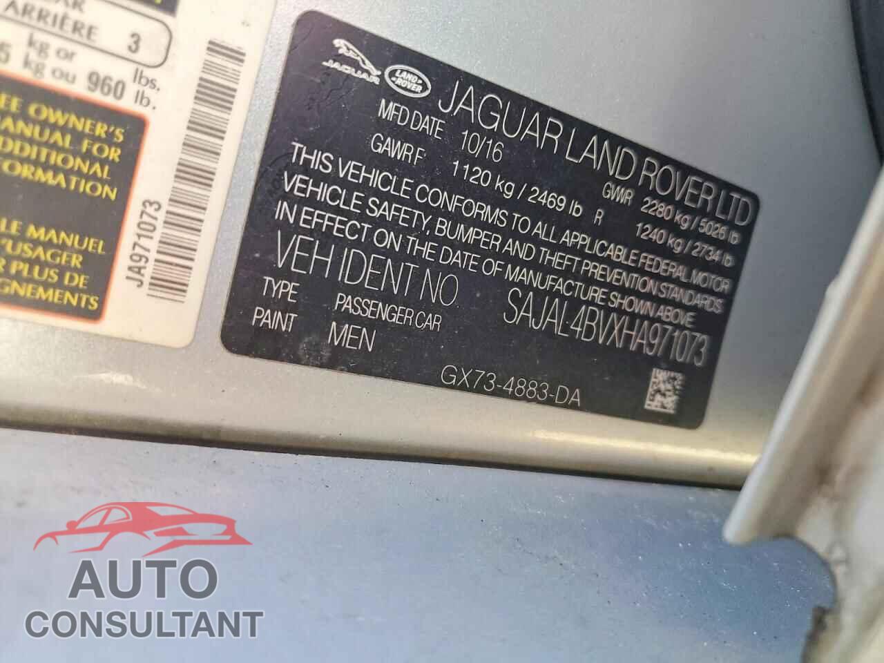 JAGUAR XE 2017 - SAJAL4BVXHA971073