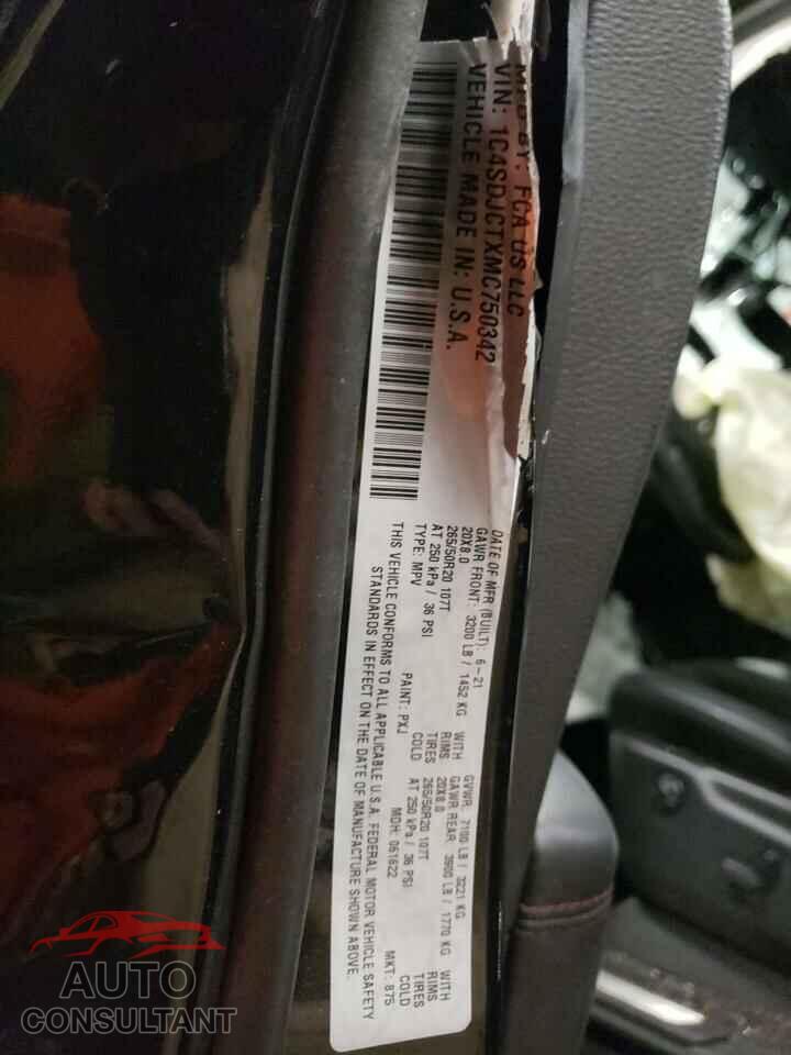 DODGE DURANGO 2021 - 1C4SDJCTXMC750342