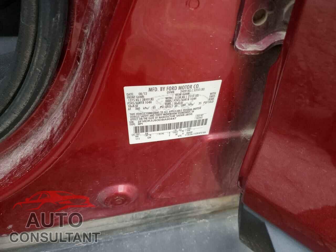 FORD EDGE 2013 - 2FMDK3J93DBA90447