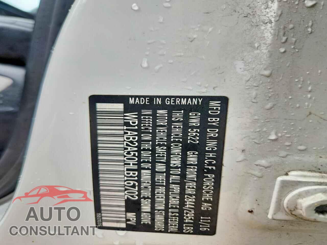 PORSCHE MACAN 2017 - WP1AB2A50HLB16702