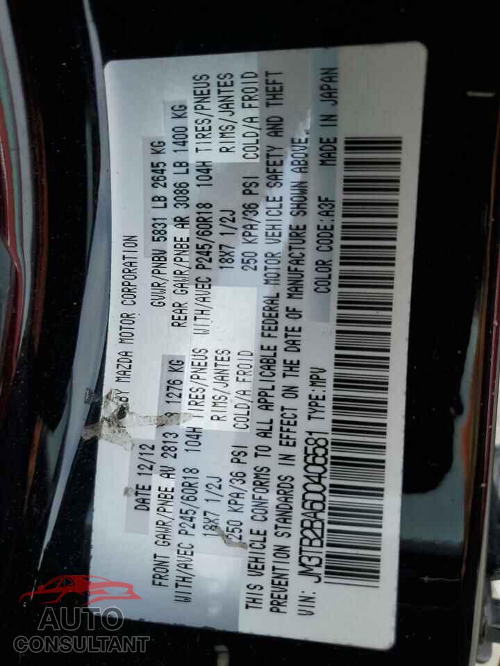 MAZDA CX-9 2013 - JM3TB2BA6D0406581