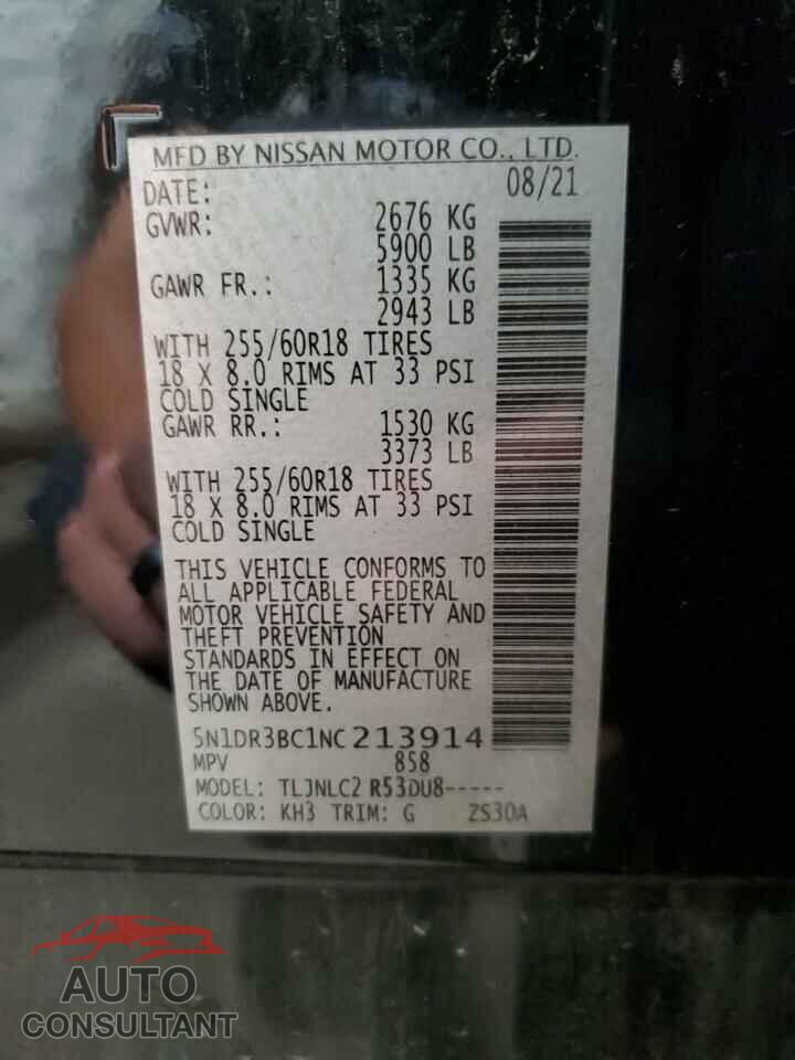 NISSAN PATHFINDER 2022 - 5N1DR3BC1NC213914