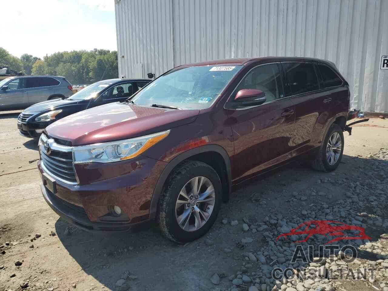 TOYOTA HIGHLANDER 2014 - 5TDBKRFHXES039803