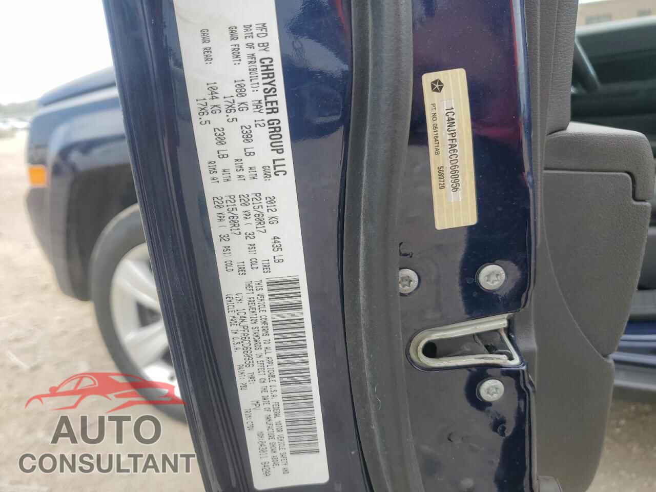 JEEP PATRIOT 2012 - 1C4NJPFA6CD660956