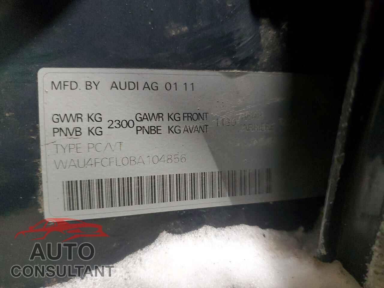 AUDI A4 2011 - WAU4FCFL0BA104856