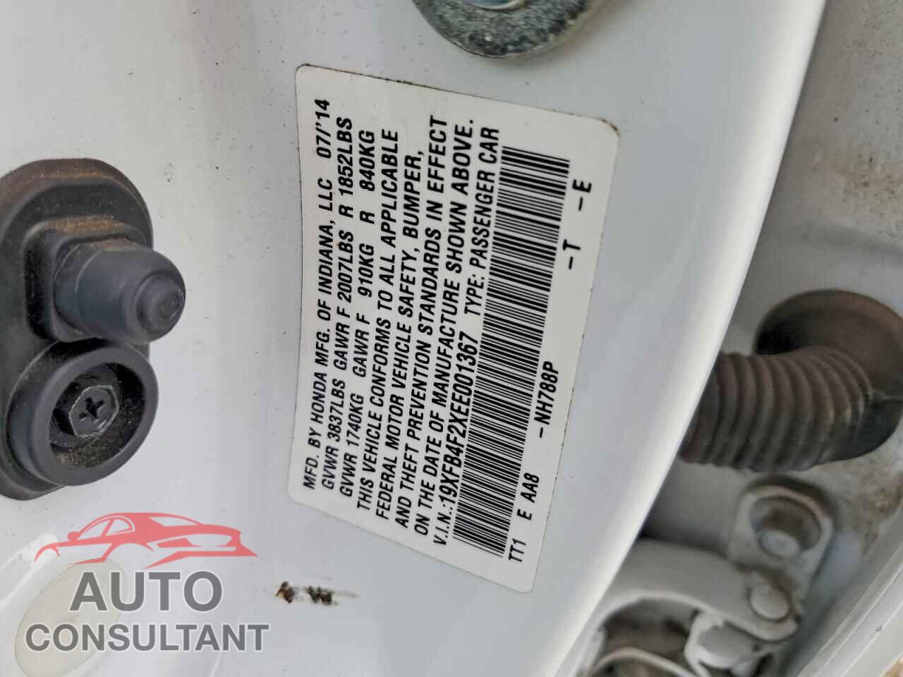 HONDA CIVIC 2014 - 19XFB4F2XEE001367