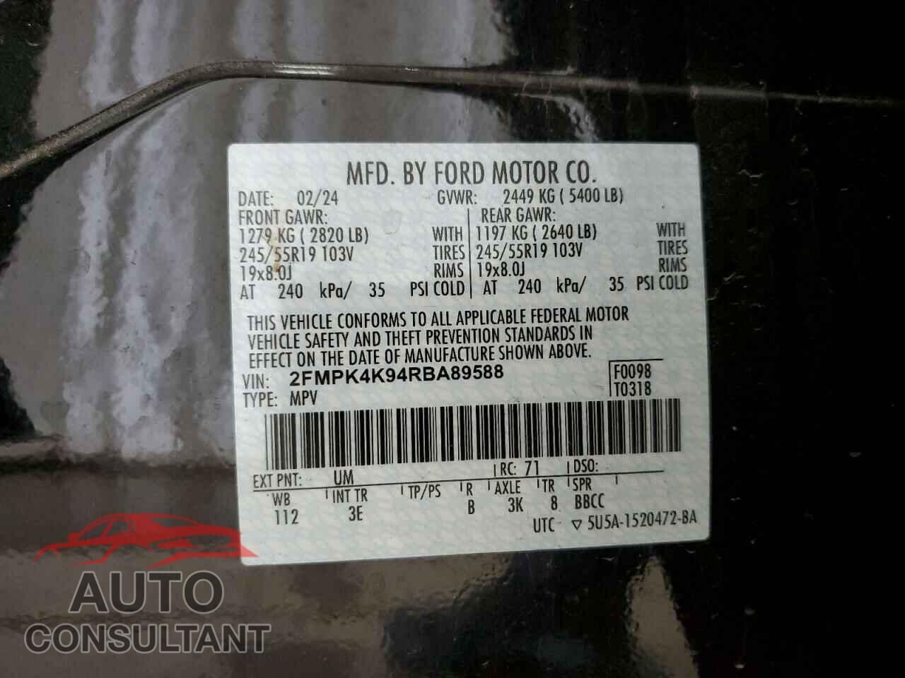 FORD EDGE 2024 - 2FMPK4K94RBA89588