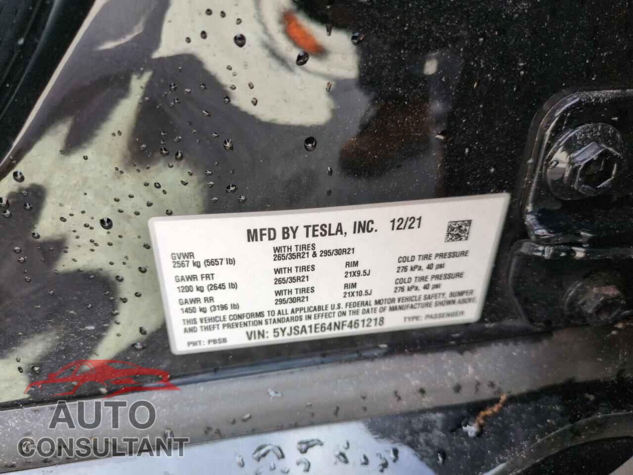 TESLA MODEL S 2022 - 5YJSA1E64NF461218