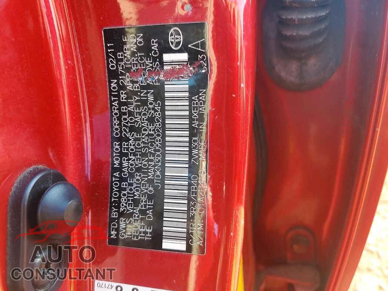 TOYOTA PRIUS 2011 - JTDKN3DU9B0282845