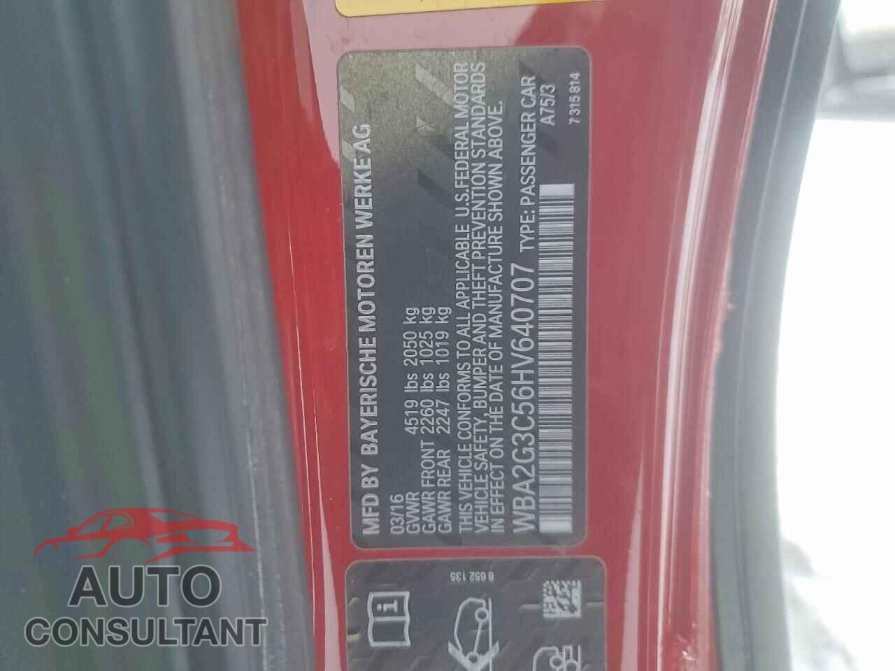 BMW M2 2017 - WBA2G3C56HV640707