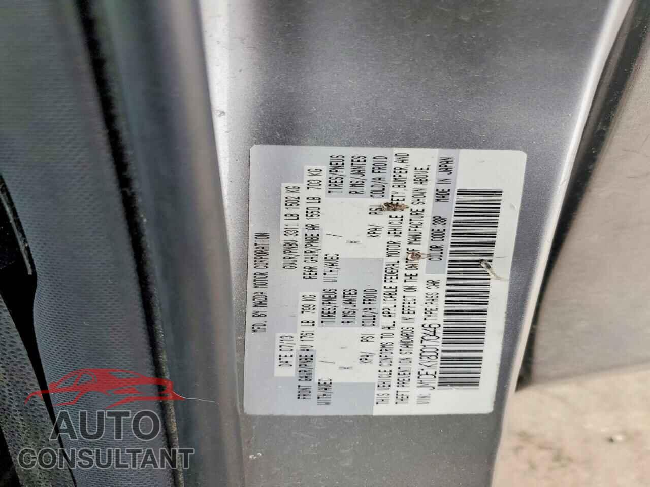 MAZDA 2 2013 - JM1DE1KY8D0170446