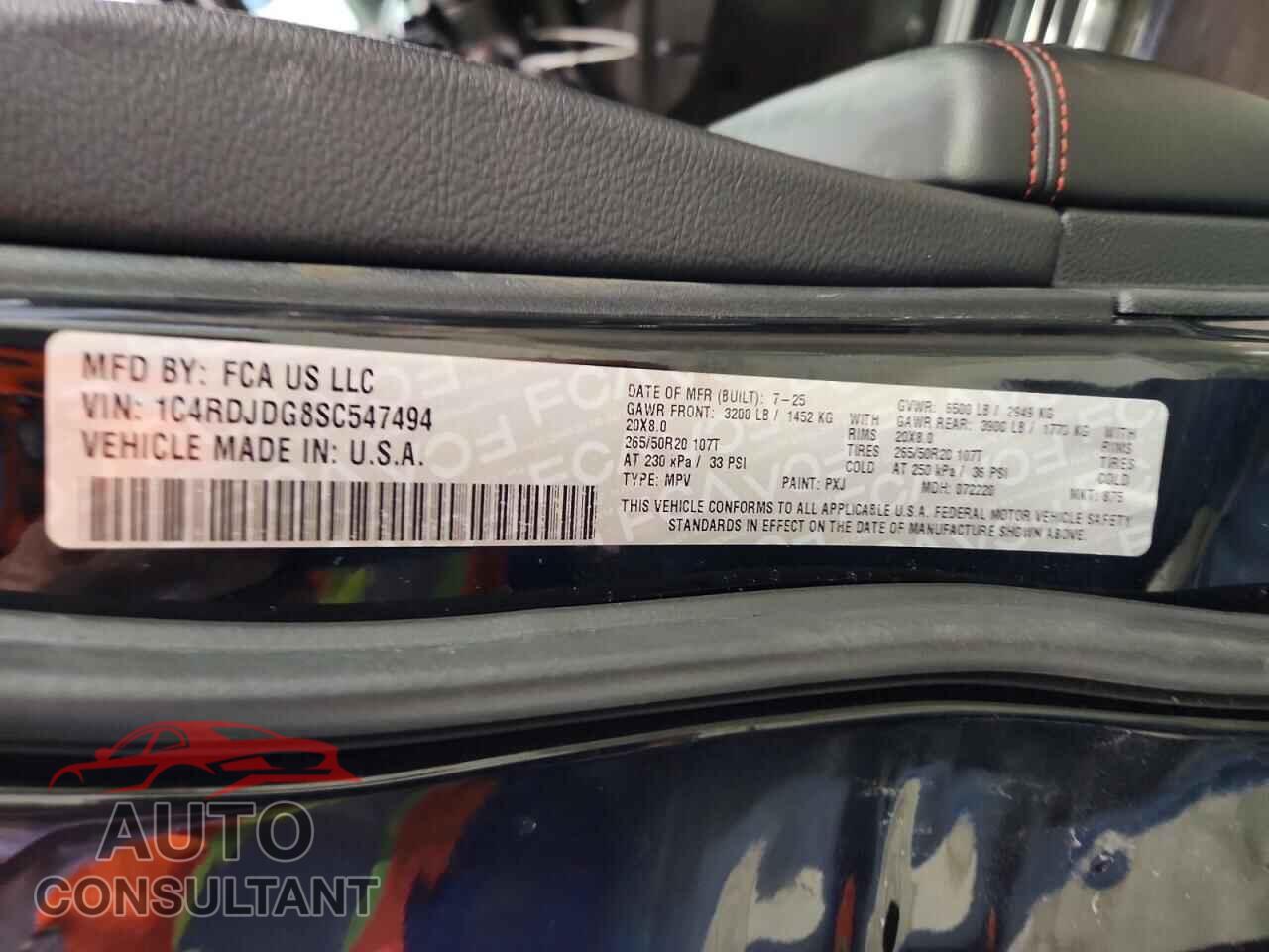 DODGE DURANGO 2025 - 1C4RDJDG8SC547494
