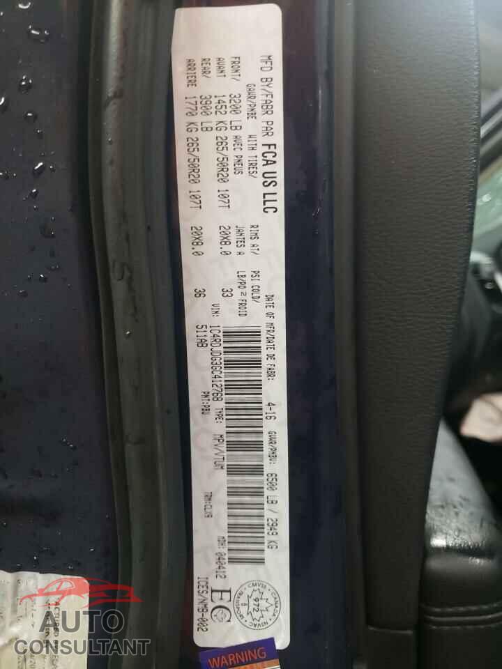 DODGE DURANGO 2016 - 1C4RDJDG3GC412768