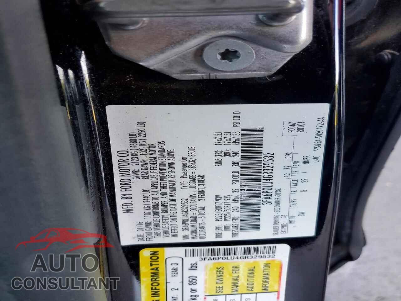 FORD FUSION 2016 - 3FA6P0LU4GR329532