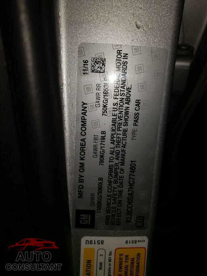 CHEVROLET SPARK 2017 - KL8CD6SA7HC774601