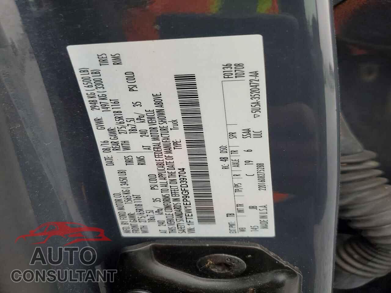 FORD F150 2016 - 1FTEW1EP9GFD39704