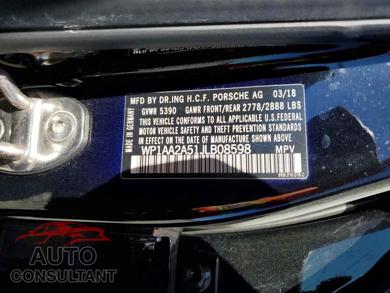 PORSCHE MACAN 2018 - WP1AA2A51JLB08598