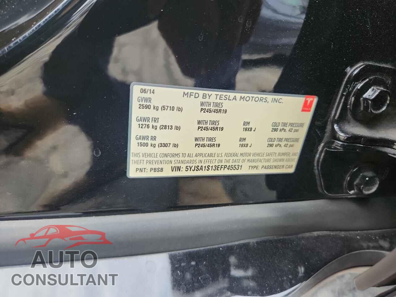 TESLA MODEL S 2014 - 5YJSA1S13EFP45531