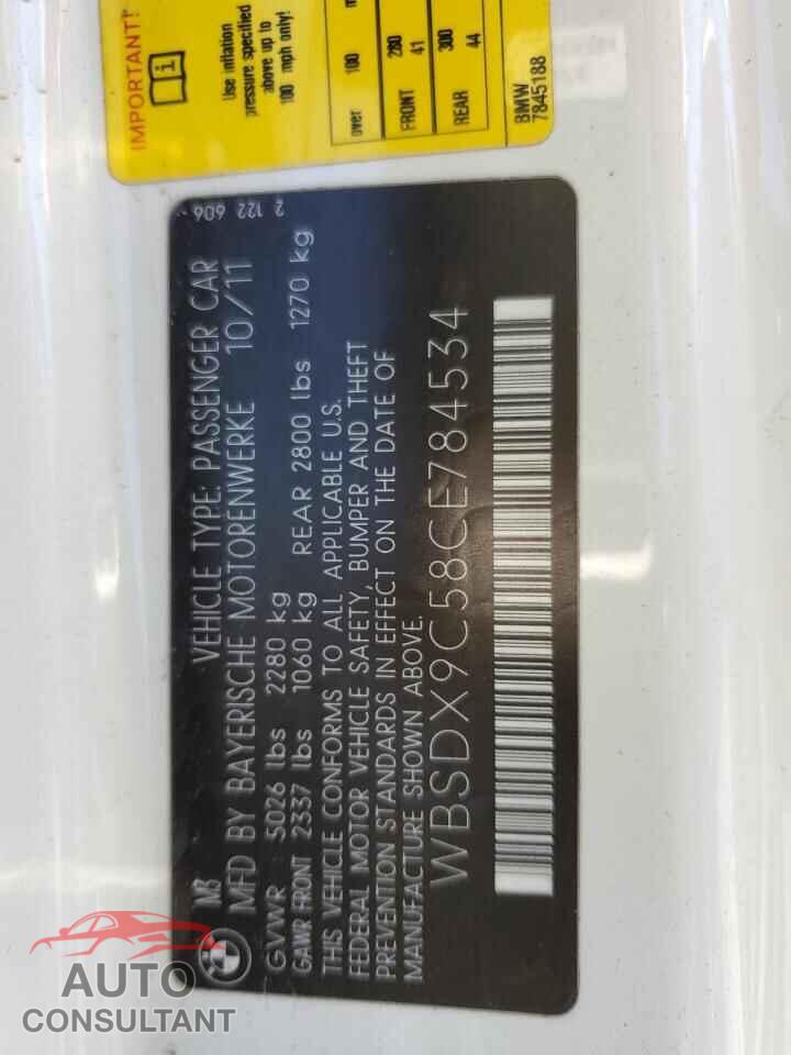 BMW M3 2012 - WBSDX9C58CE784534