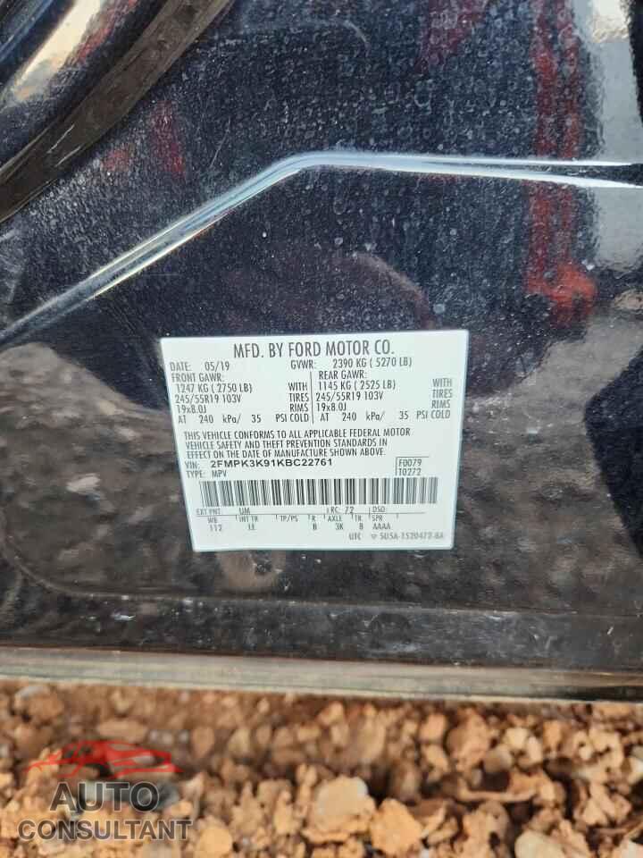 FORD EDGE 2019 - 2FMPK3K91KBC22761
