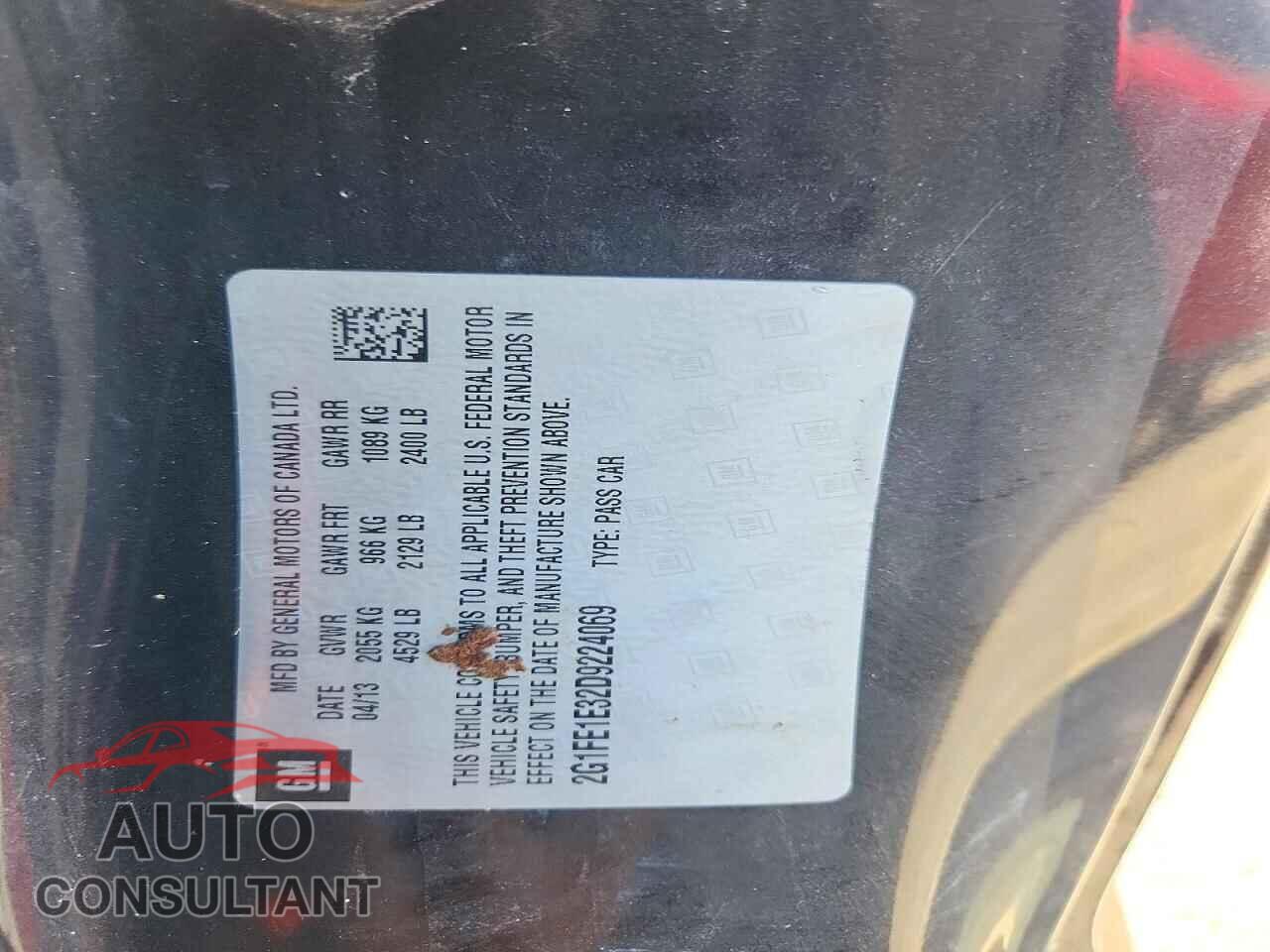 CHEVROLET CAMARO 2013 - 2G1FE1E32D9224069