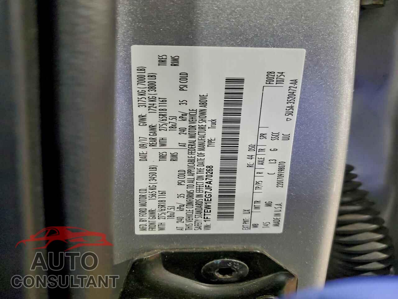 FORD F-150 2018 - 1FTEW1EG7JFA70268