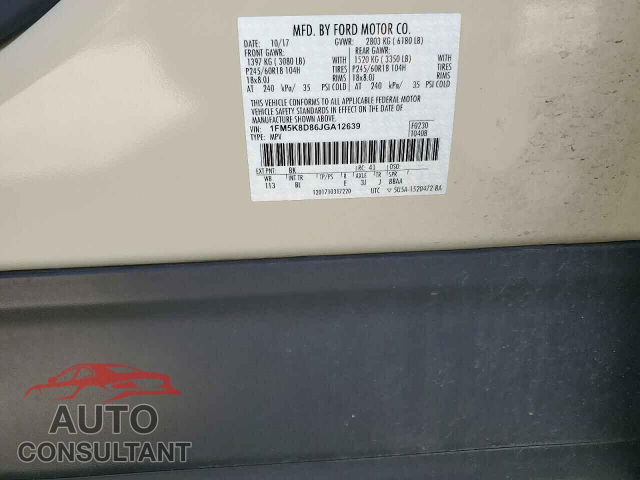 FORD EXPLORER 2018 - 1FM5K8D86JGA12639