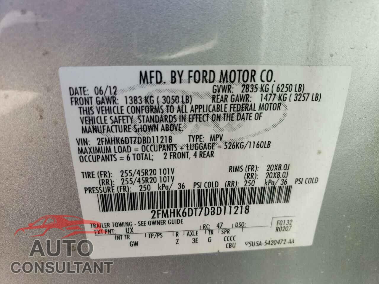 FORD FLEX 2013 - 2FMHK6DT7DBD11218