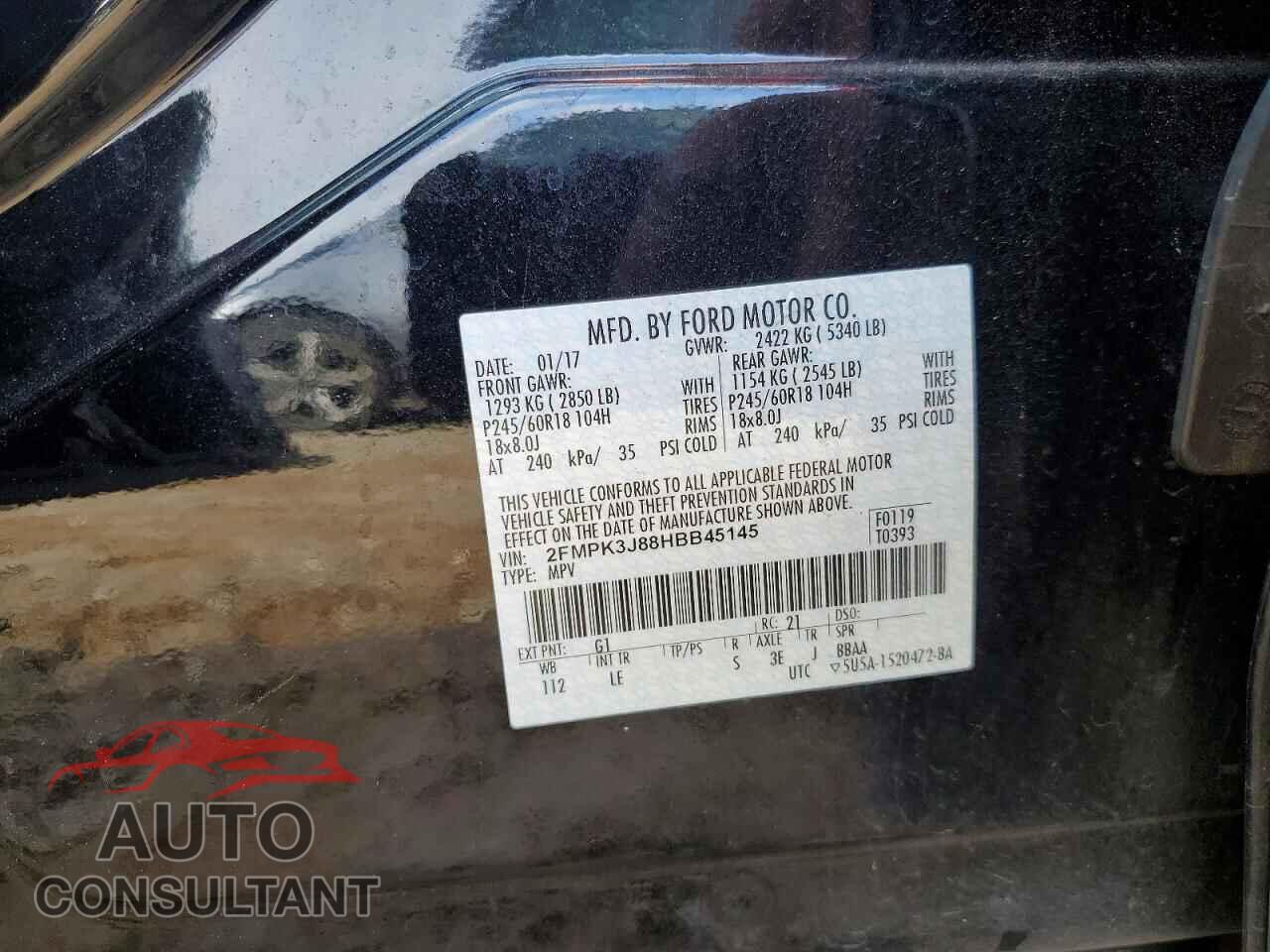 FORD EDGE 2017 - 2FMPK3J88HBB45145