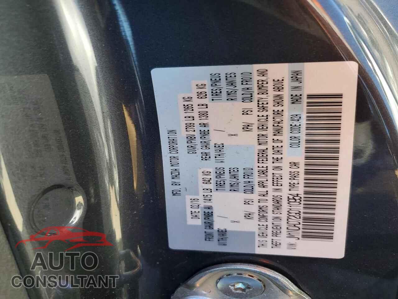 MAZDA MX5 2016 - JM1NDAD72G0110954