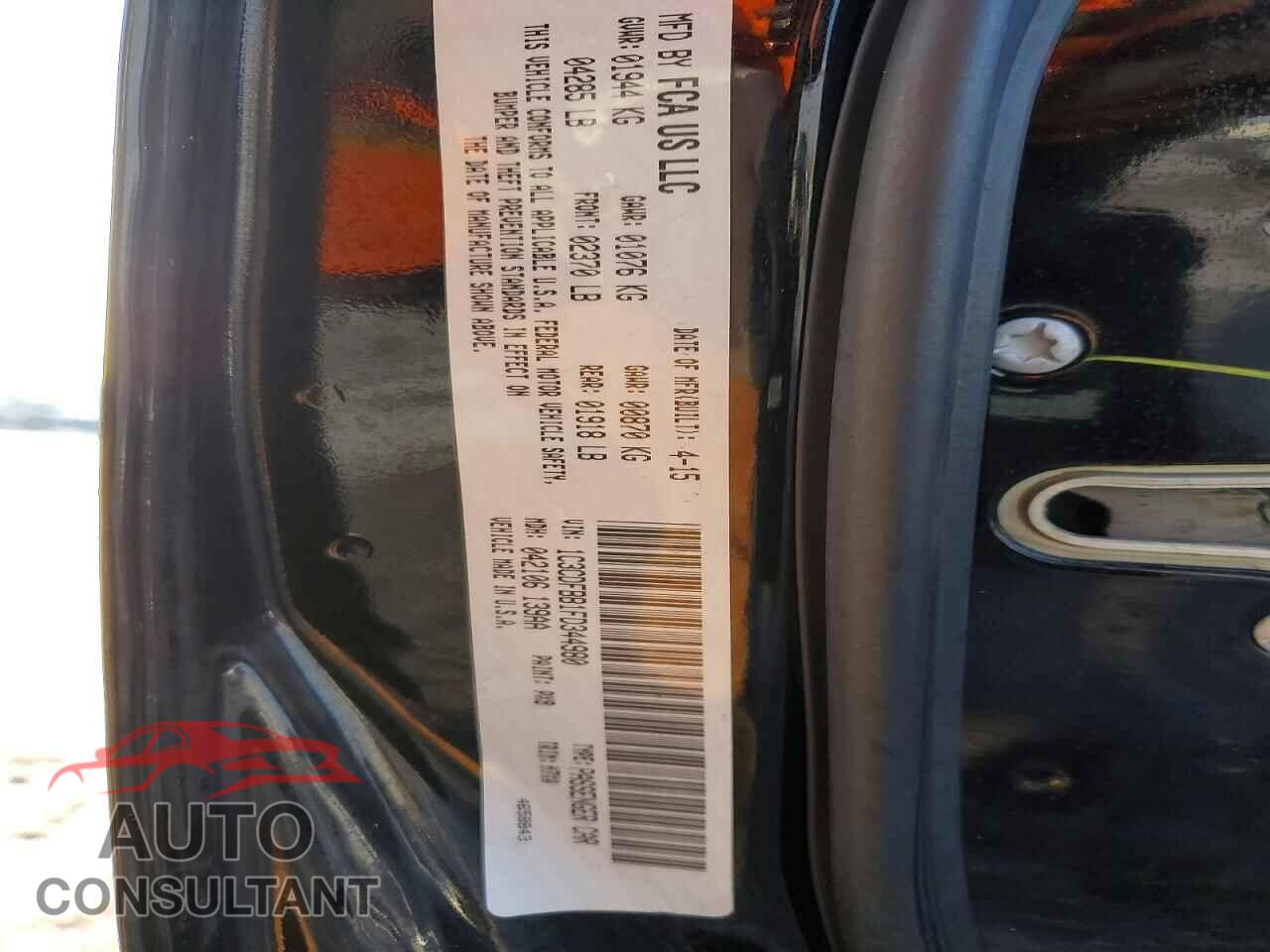 DODGE DART 2015 - 1C3CDFBB1FD344980