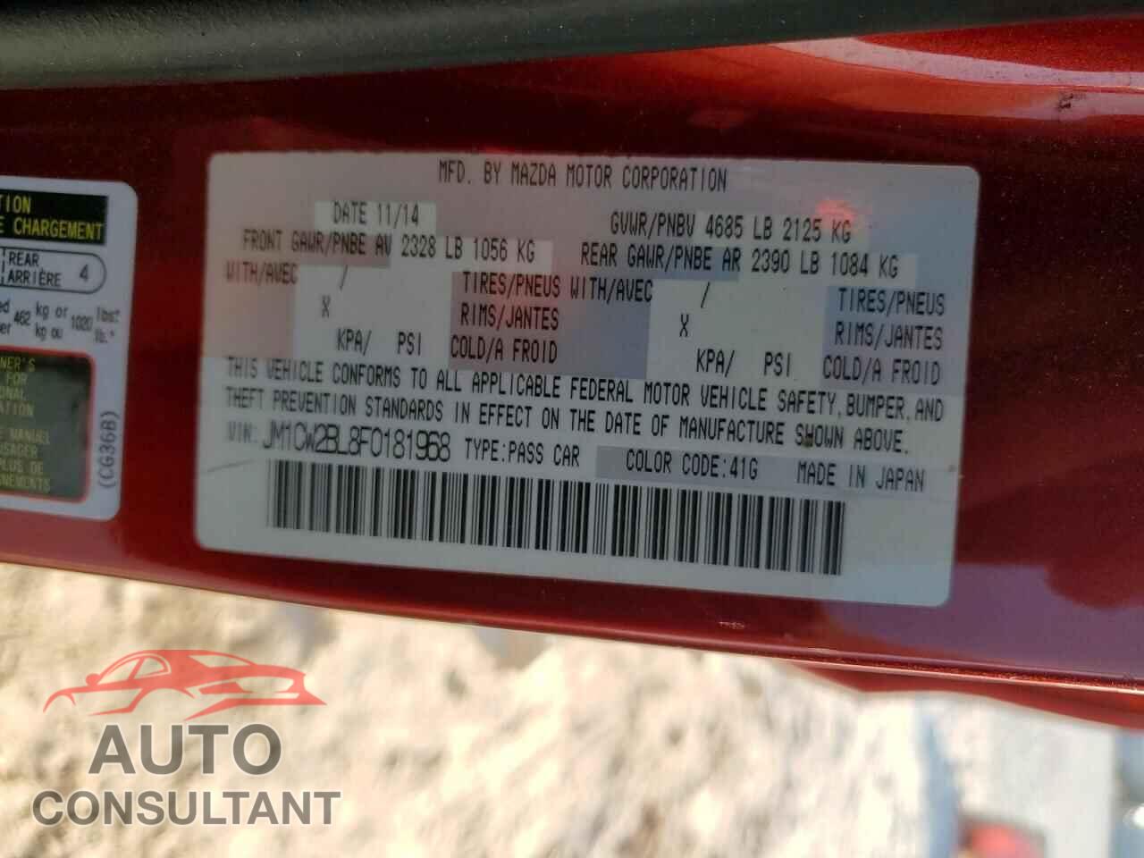 MAZDA 5 2015 - JM1CW2BL8F0181968