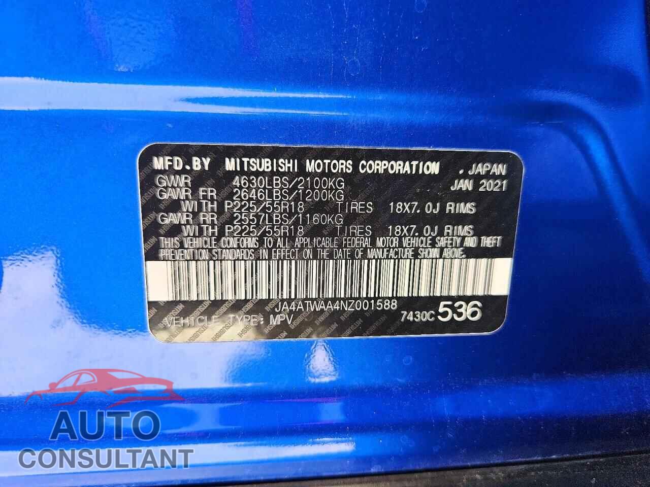 MITSUBISHI ECLIPSE 2022 - JA4ATWAA4NZ001588