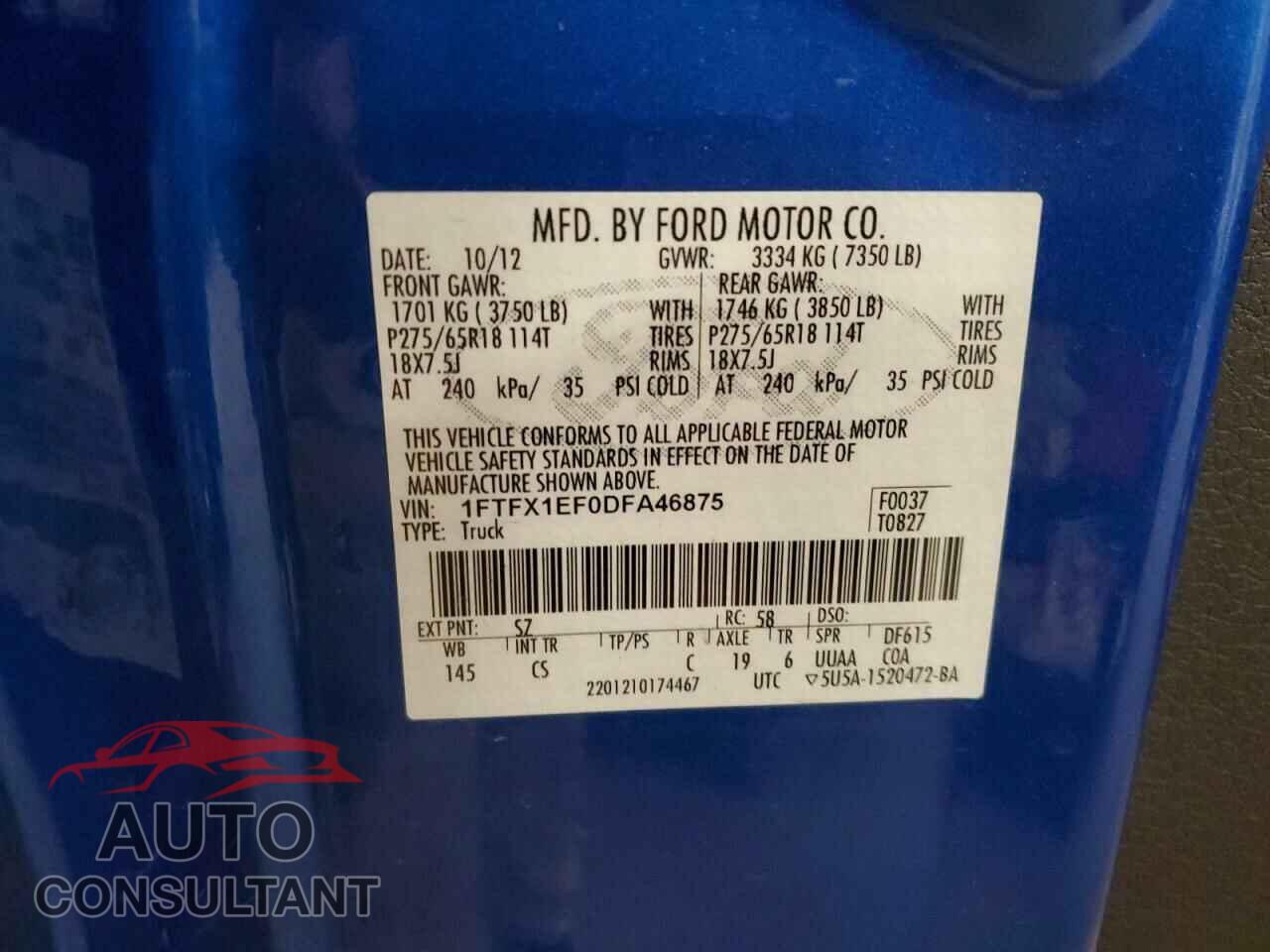 FORD F-150 2013 - 1FTFX1EF0DFA46875