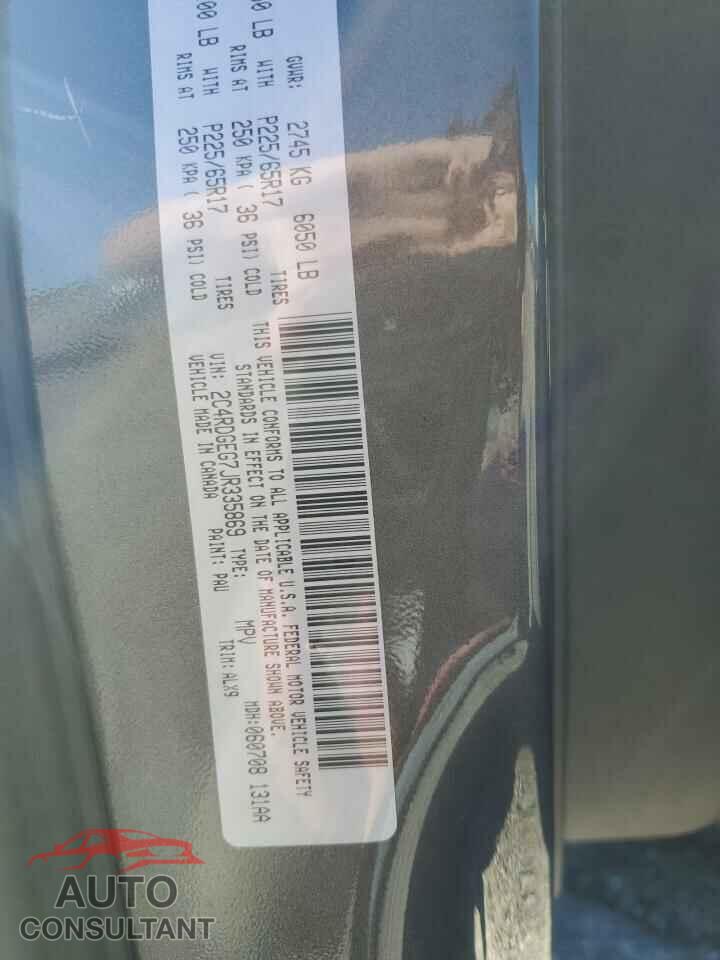 DODGE CARAVAN 2018 - 2C4RDGEG7JR335869