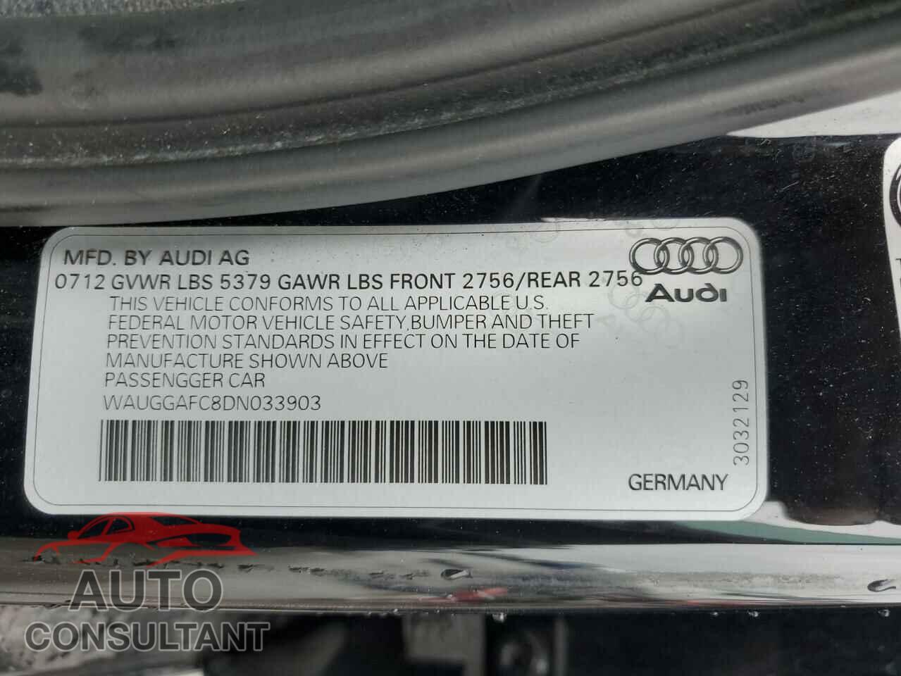 AUDI A6 2013 - WAUGGAFC8DN033903