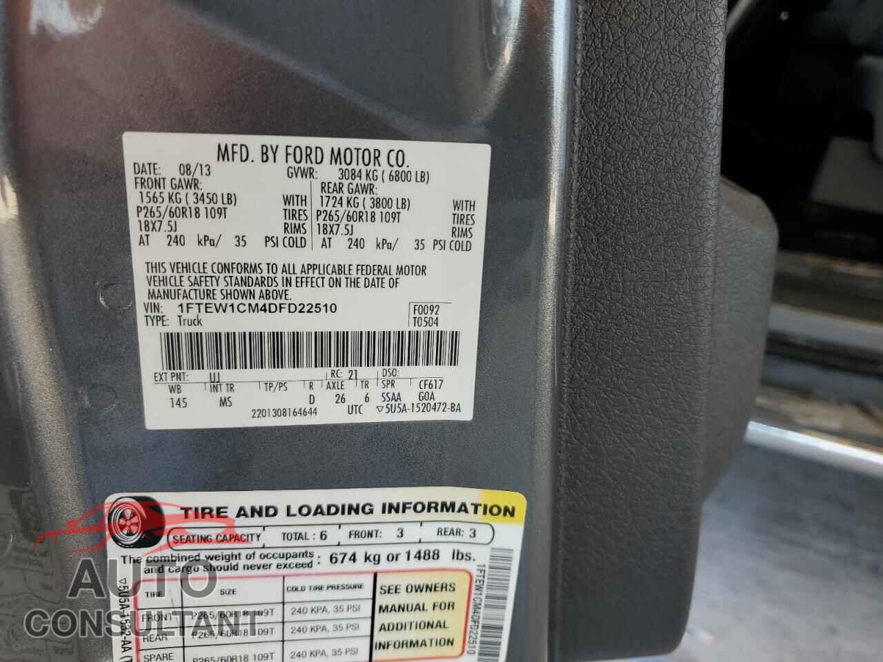 FORD F-150 2013 - 1FTEW1CM4DFD22510