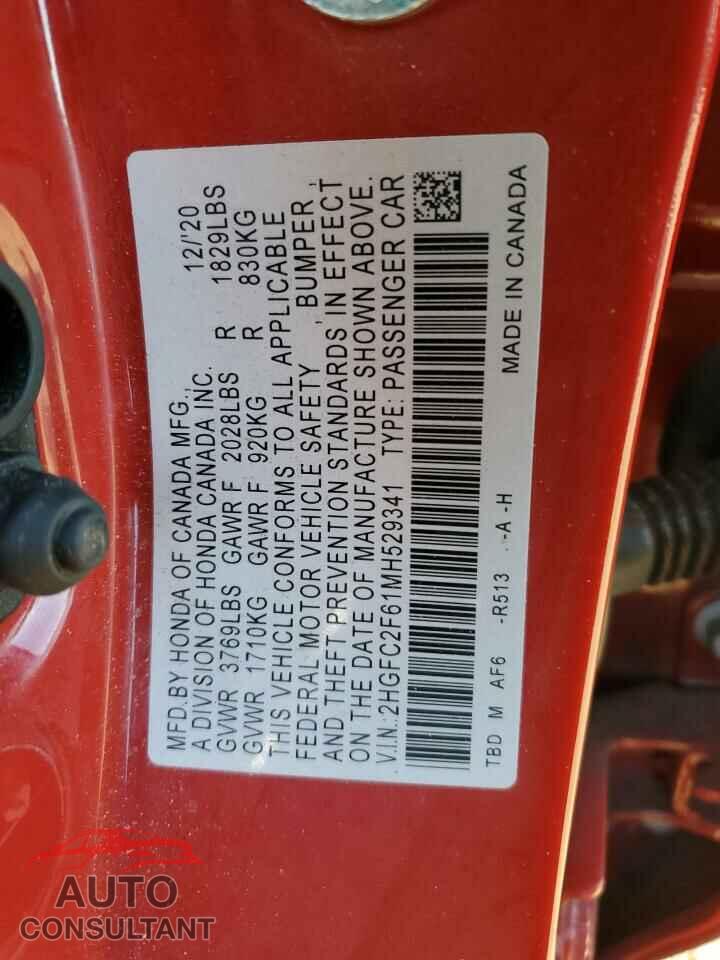 HONDA CIVIC 2021 - 2HGFC2F61MH529341