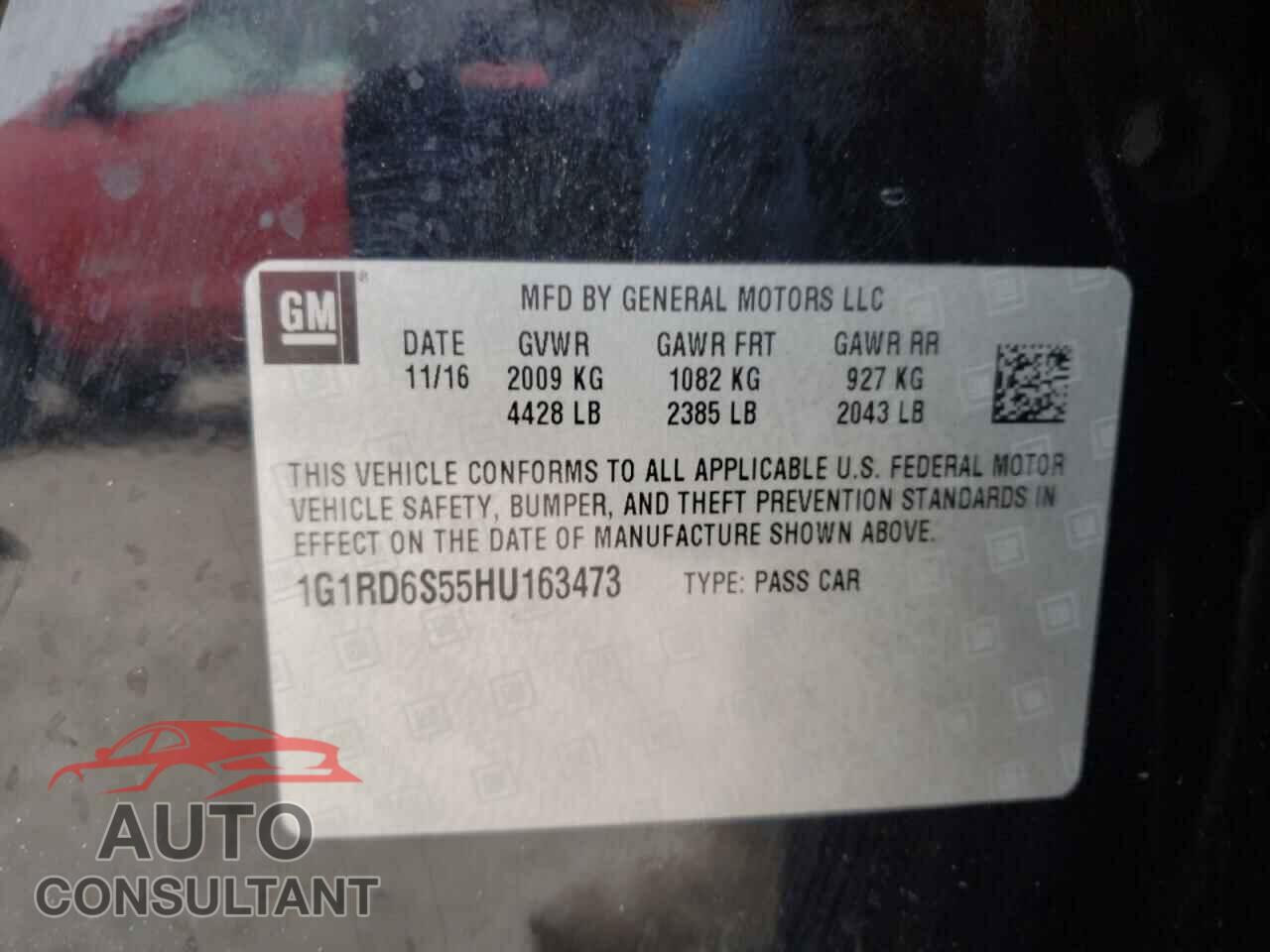 CHEVROLET VOLT 2017 - 1G1RD6S55HU163473